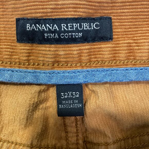 Banana Republic Men's 32x32 Corduroy Mustard Yellow Straight Leg Pant - Picture 6 of 8